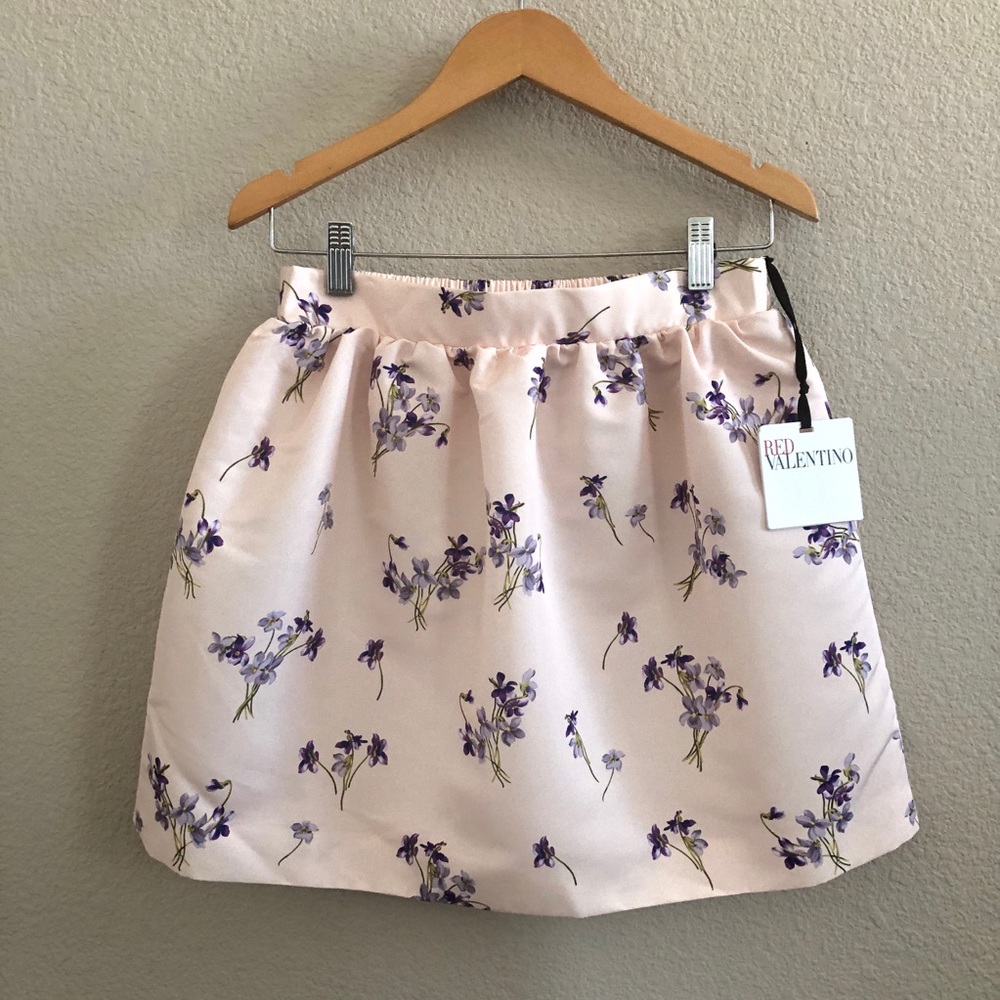 Red Valentino flared floral/print mini skirt - Picture 4 of 10